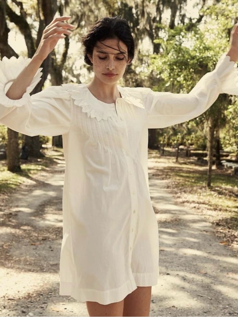 NWT Doen Nerona Scalloped Organic Broderie Anglaise Cotton-poplin size XS